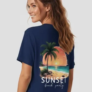 SUNSET GRAPHIC PRINTED REGULAR T-SHIRT