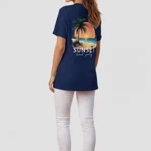 SUNSET GRAPHIC PRINTED REGULAR T-SHIRT