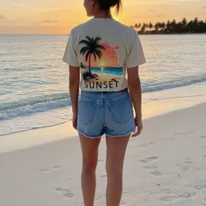 SUNSET GRAPHIC PRINTED REGULAR T-SHIRT