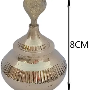 Mii Art Brass Sindoor Dibbi With Salai/Stick | Kumkum Box & Sindoor Dani for Pooja & Married Women | Traditional Brass Sindur Box (2 Inch, Golden)