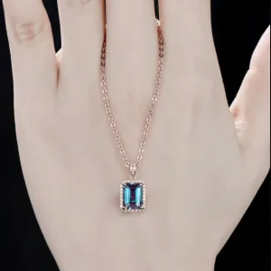 Stone Pendant Necklace Chain Set with Matching Earrings