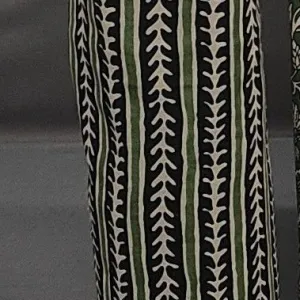 Green Hand Block Print Unstitched Pure Cotton Suit Set- Winnxi