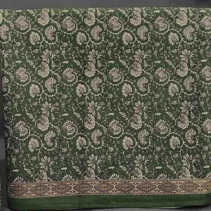 Green Hand Block Print Unstitched Pure Cotton Suit Set- Winnxi