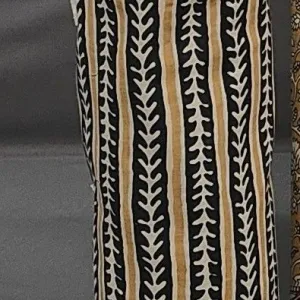 Mustard Yellow Block Print Unstitched Cotton Suit - Winnxi