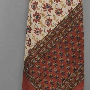 Rust Orange Cotton Block Print Unstitched Suit Set