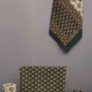 Deep Green Block Print Cotton Unstitched...