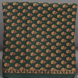 Deep Green Block Print Cotton Unstitched Suit