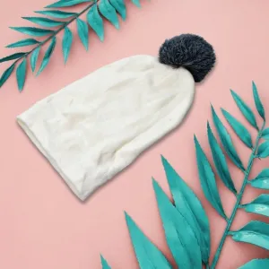 Classic Ribbed Knit Beanie with Pom-Pom