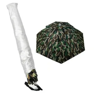 WinnXi Camouflage Umbrella Hat with Elastic Band – Hands-Free Sun & Rain Protection