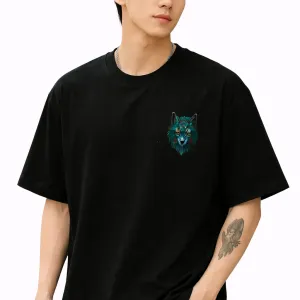 Mens printed cotton round neck half sleeve oversized tshirt