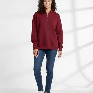 Quarter-Zip Pullover Sweatshirt for Woman Comfortable Hoodie for Women Zipper Sweatshirt Hooded Jacket for Woman Casual Wear Hoodie Full Zipper Hoodies for Girls