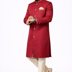 Men’s Indo-Western Sherwani in Premium Jacquard Silk – Designer Ethnic Wear