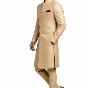 Men’s Designer Indo-Western Sherwani in Premium Jacquard Fabric – Festive Ethnic Wear