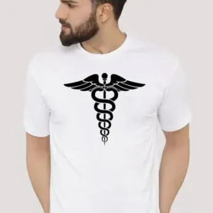 Men’s White Medical Symbol Graphic Print...