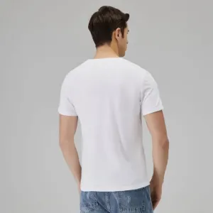 Men’s Plain White Cotton T-Shirt – Solid Casual Round Neck Regular Fit Basic Tee