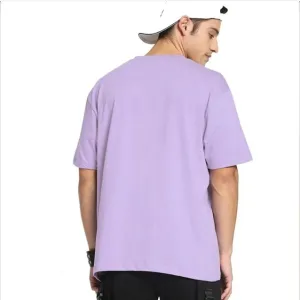 Men’s Plain Lavender Cotton T-Shirt – Solid Casual Round Neck Regular Fit Basic Tee