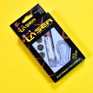3 in1 Laser Light, LED Flashlight + Torch Keychain + Laser Pointer