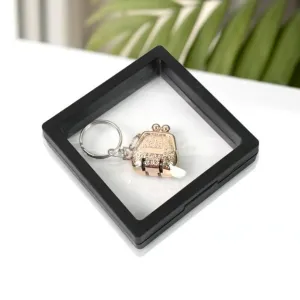 Nail Clipper Keychain With 3D Floating Frame Display Case (1 Set)
