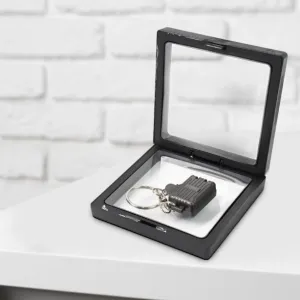 Suitcase Shape Nail Clipper Keychain With Key & 3D Floating Frame Display Case (1 Set)