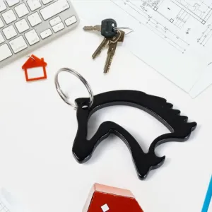 Metal Horse Face Shaped Keychain (1 Pc)