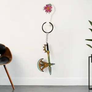 Axe Shape Metal Keychain - Durable & Stylish Accessory (1 Pc)