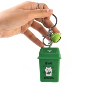 Trash Can Keychain Recycle Can Keyring Novelty Keychain Garbage Classification keyholder for and Adults