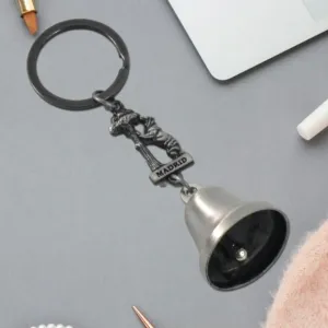 Metal Small Temple Bell Keychain, Motorcycle Bell Keychain (1 Pc / Mix Color)