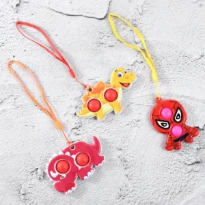 Silicone Push Pop Bubble Fidget Toy Keyc...