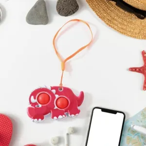 Silicone Push Pop Bubble Fidget Toy Keychain (1 Pc)