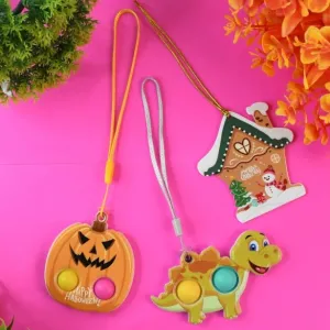 Silicone Push Bubble Fidget Keychain Toy...