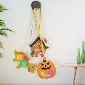 Silicone Push Bubble Fidget Keychain Toy (1 Pc)