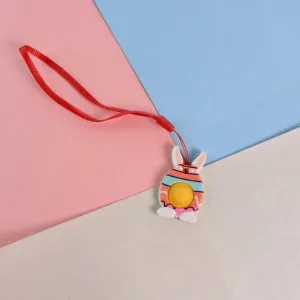 Cute Bunny-Shaped Pop It Fidget Toy Keychain (1 Pc)