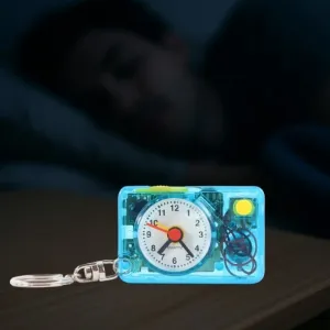 Mini Alarm Clock Keychain – 1PC Portable Quartz Analog Clock Key Ring
