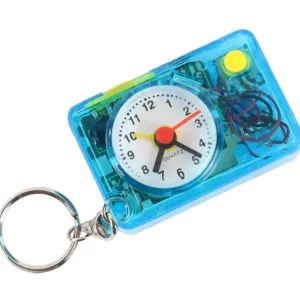 Mini Alarm Clock Keychain – 1PC Portable Quartz Analog Clock Key Ring