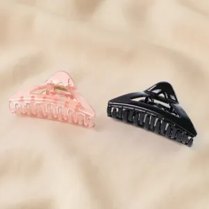 Triangle Shape Mix Color Plastic Hair Claw Clip – 1 Pc Durable Grip for Women and Girls