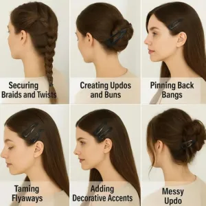 Metal Hair Clips Set (10 Pcs Set), Hair accessories