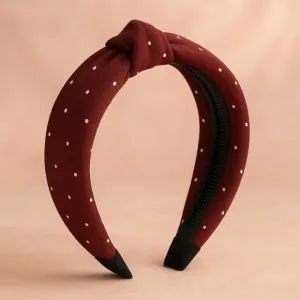 Women's Polka Dot Fabric Knot Hairband – Stylish & Comfortable (1 Pc)