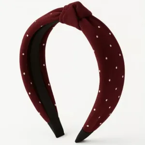 Women's Polka Dot Fabric Knot Hairband – Stylish & Comfortable (1 Pc)