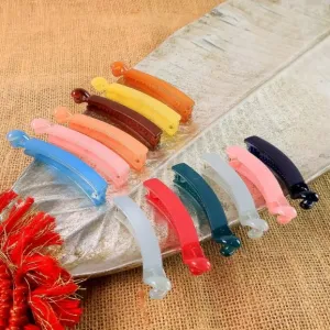 Plastic Hair Clamp Grip, Simple Matte Hair Barrette Clamp (12 Pc)