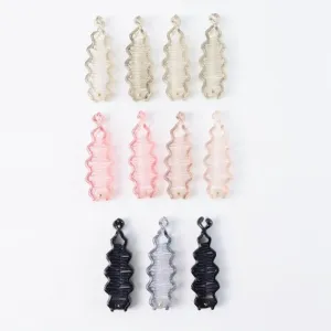 Multicolor Plastic Banana Hair Clips Set (12 Pc)