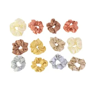 Premium Satin Hair Scrunchies / Elastic Hair Ties for Women & Girls (12 Pc)