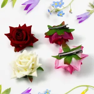 Colourful Flowing Flower Hair Pin (4 Pcs Set / Mix Color)