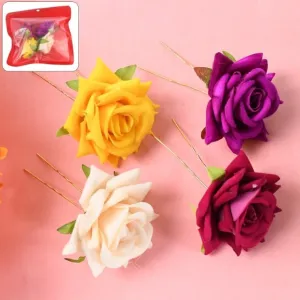 Colourful Flowing Flower Hair Pin (4 Pcs...