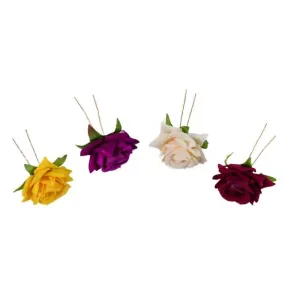 Colourful Flowing Flower Hair Pin (4 Pcs Set / Mix Color), Hair accessories