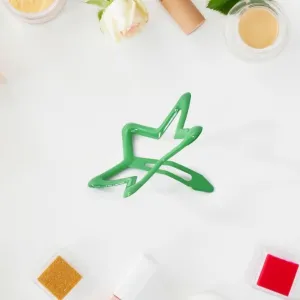 Metal Printed Star Shape Hair Clips (5 Pcs Set)