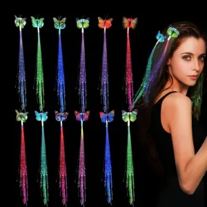 LED Butterfly Hair Braid Clip (Mix Color, 1 Pc)