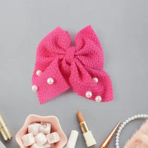 Hair Bow Knot Clip Suitable For Girls (12 Pc / Multicolour & Mix Design) Hair accessories