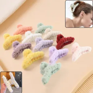 Premium Soft Fur Coated Hair Clutcher Cl...
