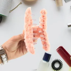 Premium Soft Fur Coated Hair Clutcher Clip Set (12 Pc)