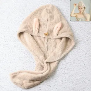 Cute Animal Ear Hooded Hair Drying Towel...